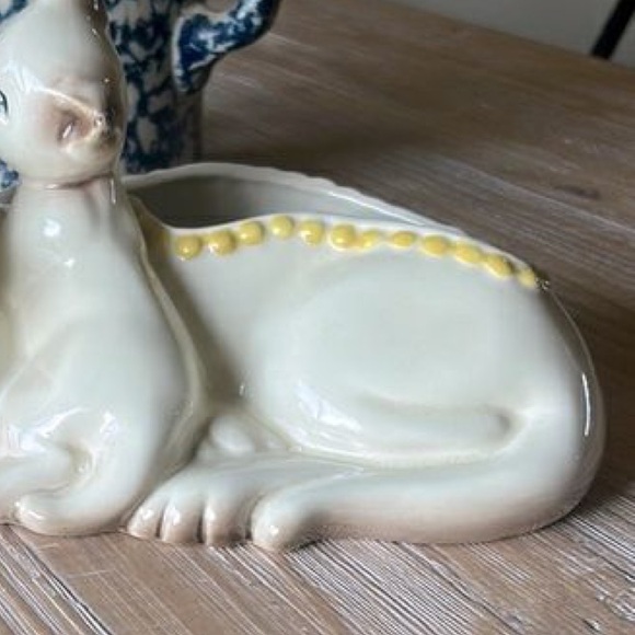 Vintage Hull Pottery Siamese Momma Cat & Kitten Planter USA - Picture 4 of 16